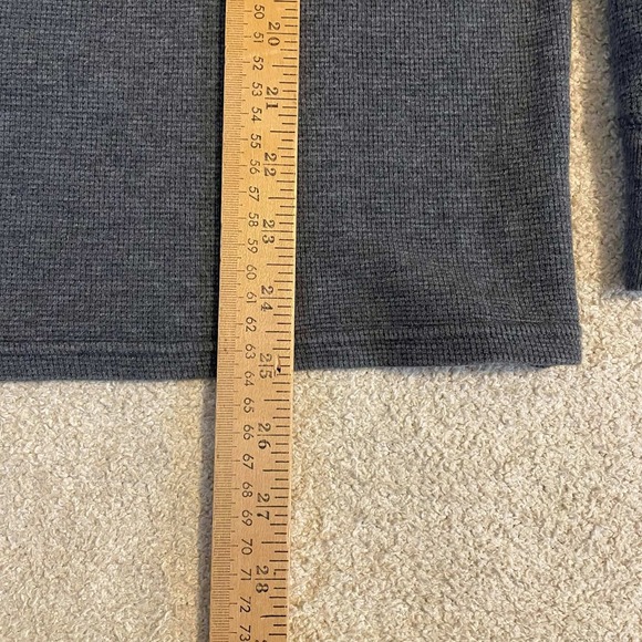 Polo Ralph Lauren Mens Medium Dark Gray Waffle Knit Thermal Long Sleeve Crewneck - Picture 5 of 7